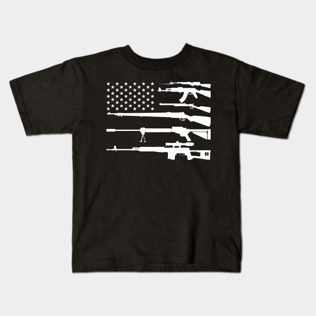 Gun Flag T Shirt Anti Gun Control Patriotic Tee Shirt Gifts Kids T-Shirt by AdrianBalatee